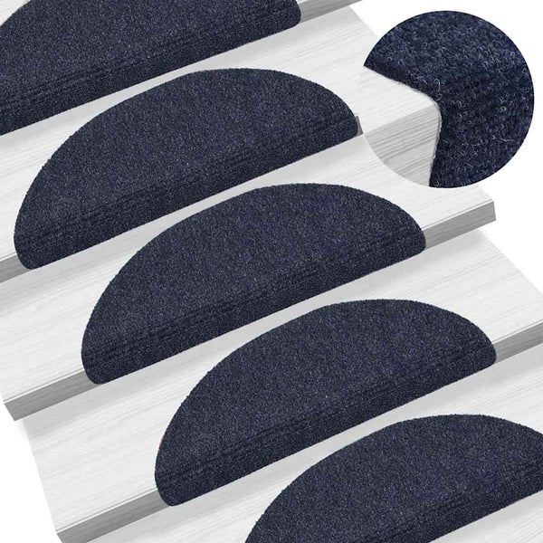 Selbstklebende Stufenmatten Blau Halbrund, 20er Set