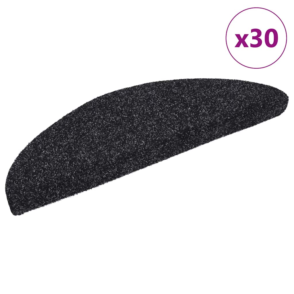 Selbstklebende Stufenmatten, 30er Set, Schwarz