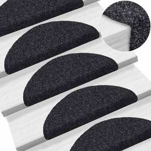Selbstklebende Stufenmatten, 30er Set, Schwarz