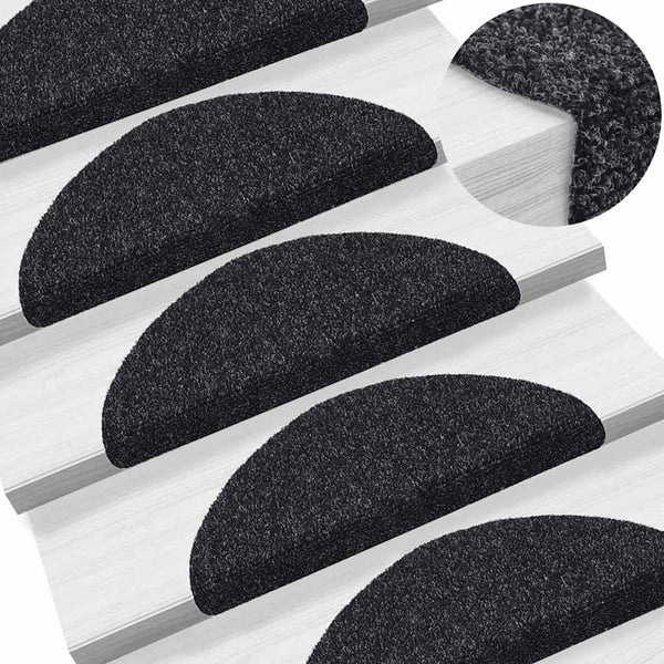 Selbstklebende Stufenmatten, 30er Set, Schwarz
