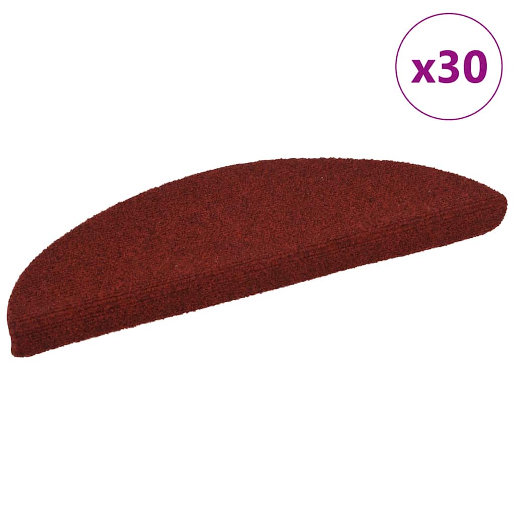 Selbstklebende Stufenmatten Bordeauxrot Halbrund 30 Stk.