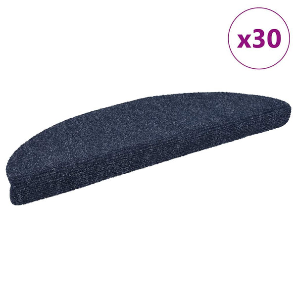 Selbstklebende Stufenmatten Blau Halbrund, 30er Set