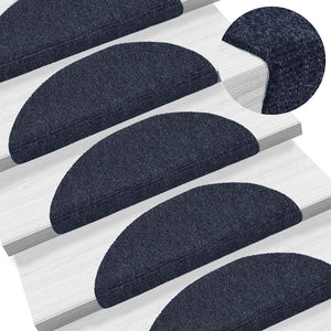 Selbstklebende Stufenmatten Blau Halbrund, 30er Set