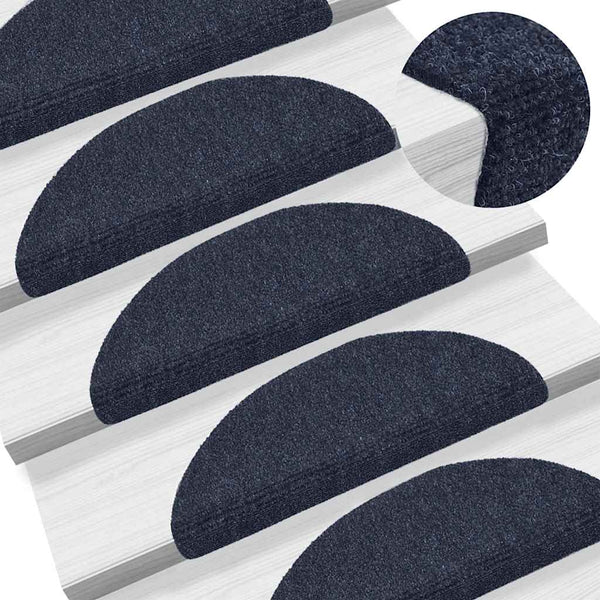 Selbstklebende Stufenmatten Blau Halbrund, 30er Set
