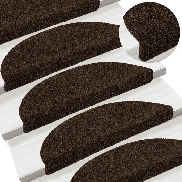 Selbstklebende Stufenmatten Braun 30 Stk. Halbrund