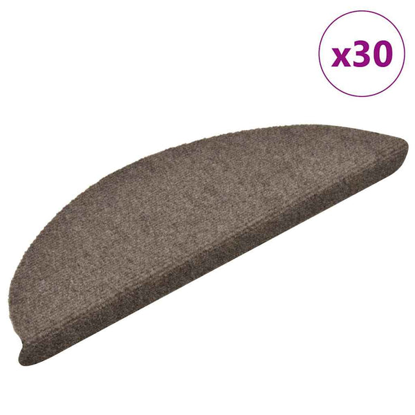 Selbstklebende Stufenmatten Beige Halbrund, 30 Stk.
