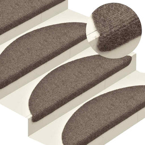 Selbstklebende Stufenmatten Beige Halbrund, 30 Stk.