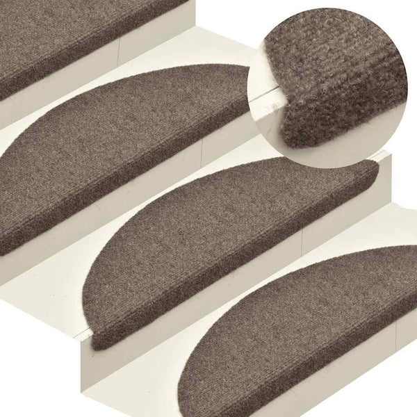 Selbstklebende Stufenmatten Beige Halbrund, 30 Stk.