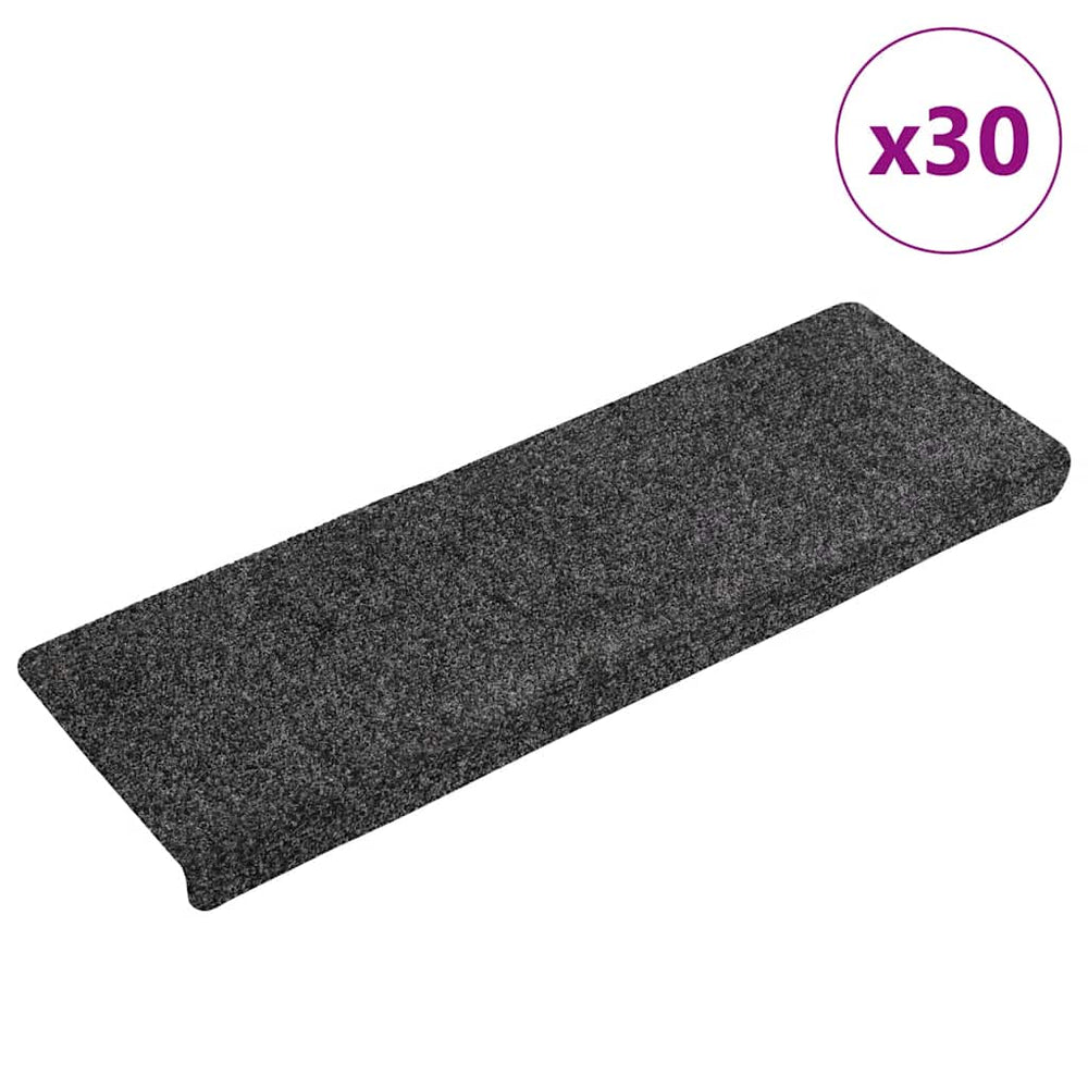 Selbstklebende Stufenmatten Dunkelgrau, 30er Set