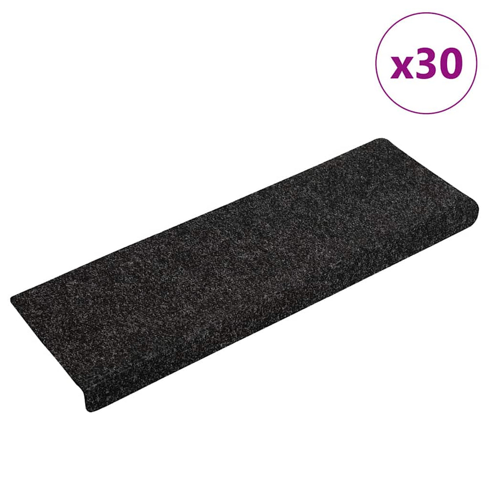 Selbstklebende Stufenmatten, 30 Stk. Schwarz