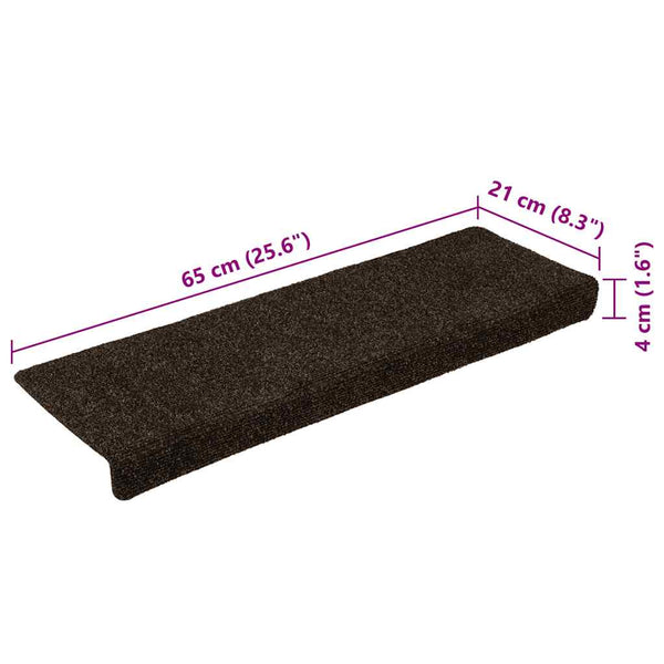 Selbstklebende Stufenmatten Dunkelbraun 65x21cm 30er Set