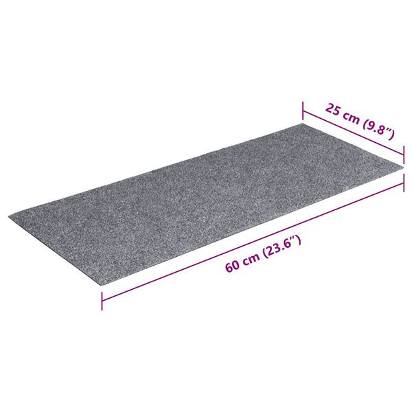 Selbstklebende Stufenmatten Hellgrau 60x25 cm, 30 Stk.