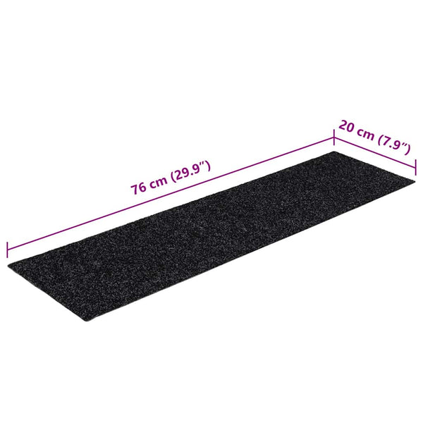 Selbstklebende Stufenmatten 76x20 cm, 30 Stk Schwarz