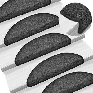 Anthrazit Stufenmatten Halbrund 56x17x3 cm, 30er Set