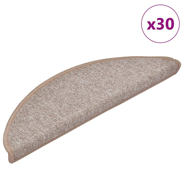 Hellbraune Stufenmatten Halbrund 56x17 cm, 30er Set