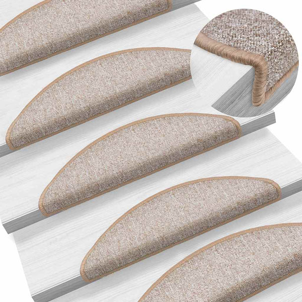 Hellbraune Stufenmatten Halbrund 56x17 cm, 30er Set