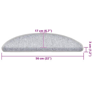 Hellgraue Stufenmatten Halbrund 30 Stk. 56x17x3 cm