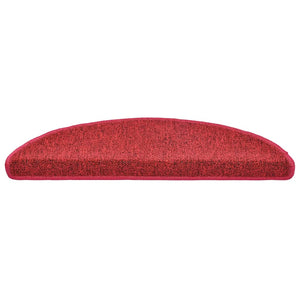 vidaXL Tapis de marches 30 pcs 56x17x3 cm Rouge Semi-circulaire