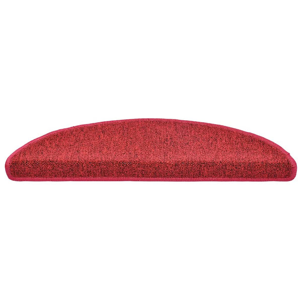 vidaXL Tapis de marches 30 pcs 56x17x3 cm Rouge Semi-circulaire