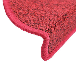 vidaXL Tapis de marches 30 pcs 56x17x3 cm Rouge Semi-circulaire