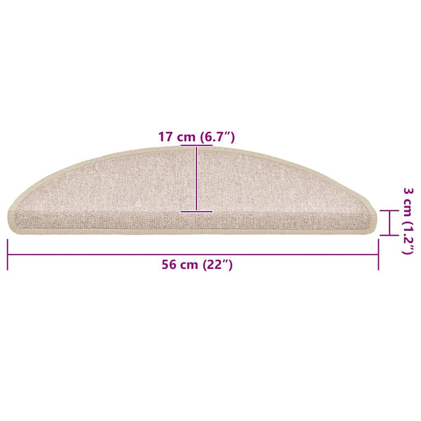Stufenmatten Halbrund Taupe 56x17 cm, 30er Set