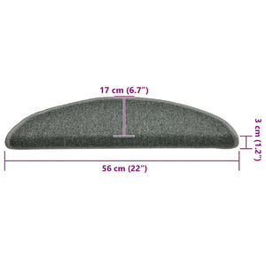 Stufenmatten Dunkelgrün Halbrund 56x17 cm, 30er Set