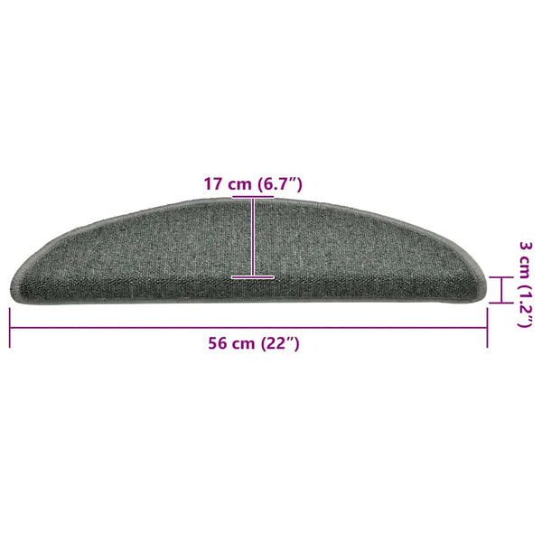Stufenmatten Dunkelgrün Halbrund 56x17 cm, 30er Set