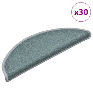 Seeblaue Treppenmatten Halbrund 56x17 cm, 30er Set