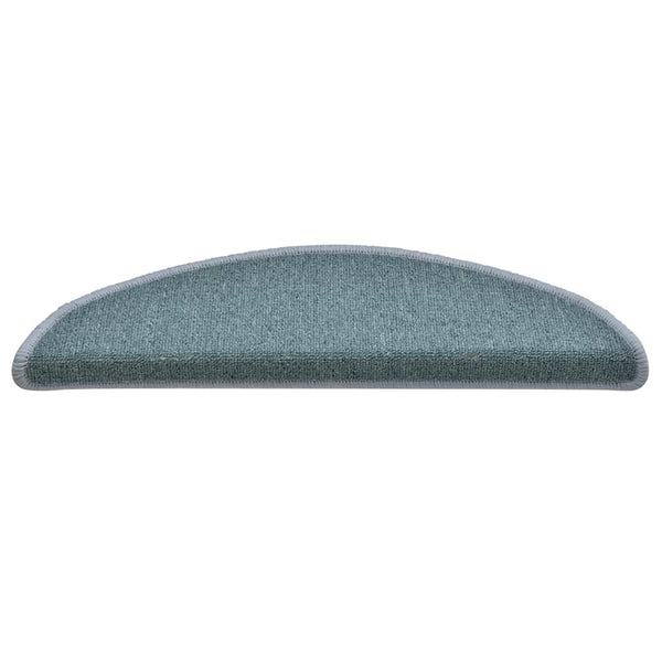 Seeblaue Treppenmatten Halbrund 56x17 cm, 30er Set