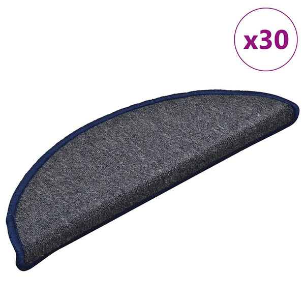 Stufenmatten Halbrund Dunkelgrau/Blau 56x17x3cm, 30er Set