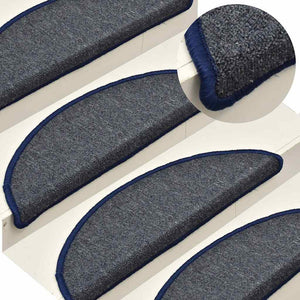 Stufenmatten Halbrund Dunkelgrau/Blau 56x17x3cm, 30er Set