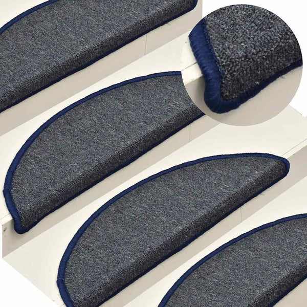 Stufenmatten Halbrund Dunkelgrau/Blau 56x17x3cm, 30er Set