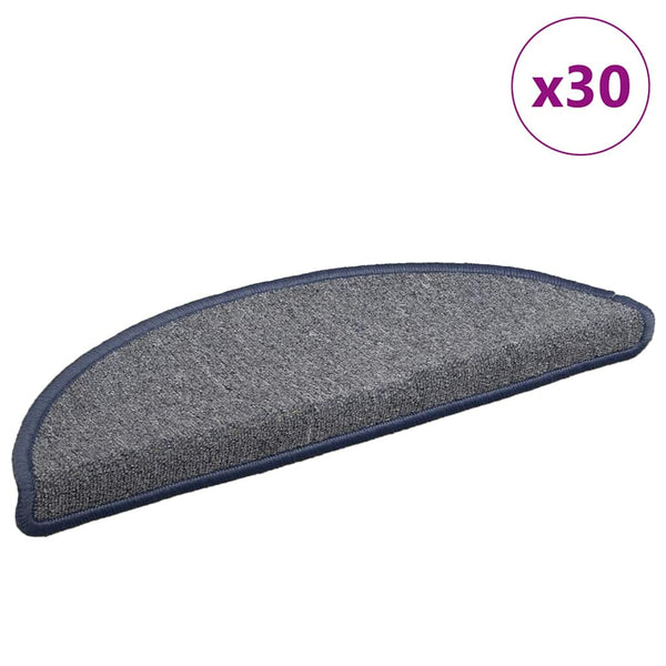 Halbrunde Stufenmatten Hellgrau/Blau, 30er Set