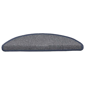 Halbrunde Stufenmatten Hellgrau/Blau, 30er Set