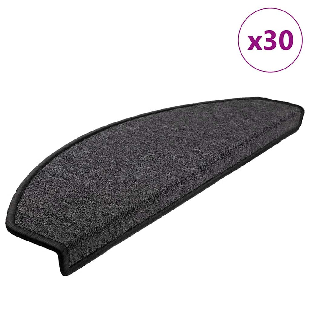 Treppenmatten Halbrund Anthrazit 65x24 cm 30er Set