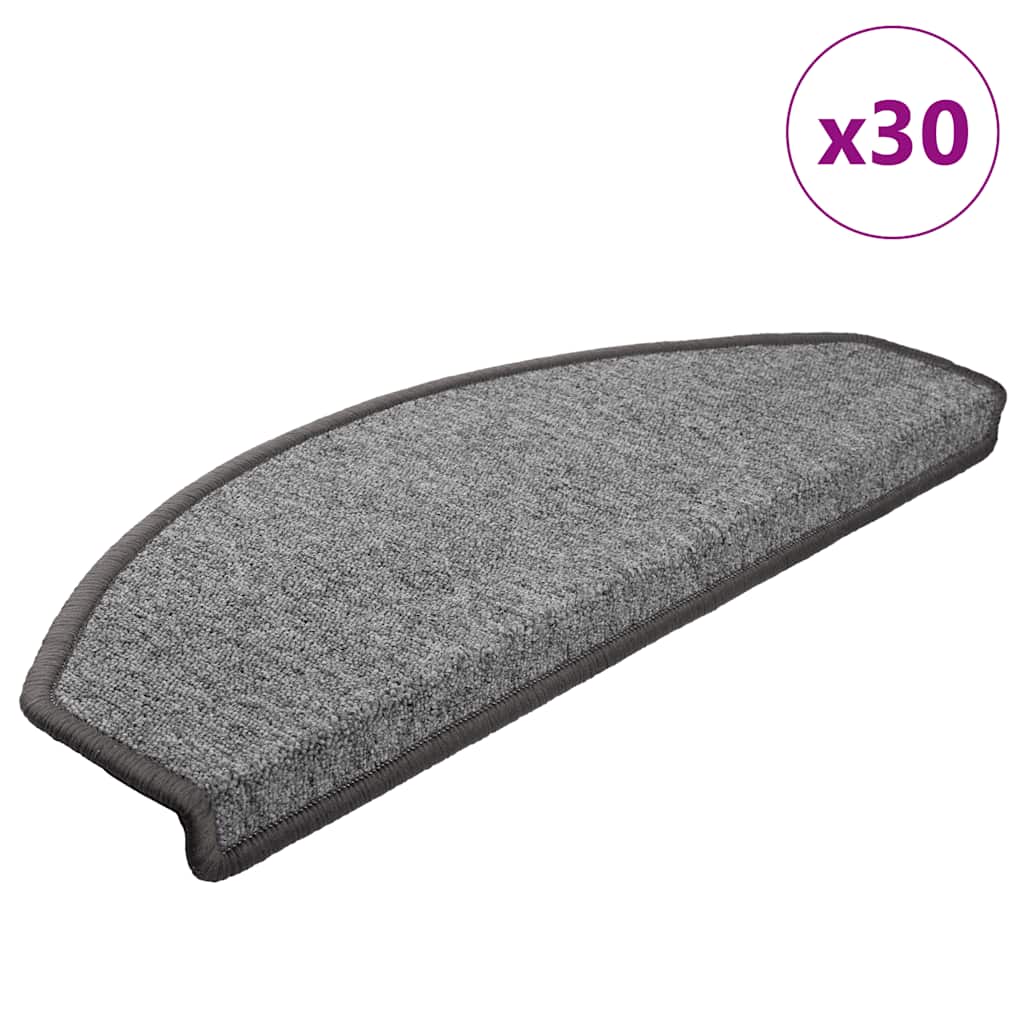 Stufenmatten Dunkelgrau Halbrund 65x24 cm, 30er Set