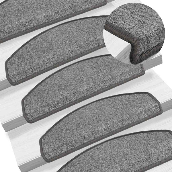 Stufenmatten Dunkelgrau Halbrund 65x24 cm, 30er Set