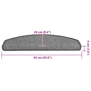 Stufenmatten Dunkelgrau Halbrund 65x24 cm, 30er Set