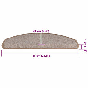 Hellbraune Stufenmatten Halbrund 65x24cm 30er Set