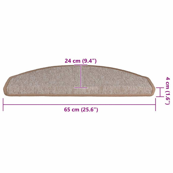 Hellbraune Stufenmatten Halbrund 65x24cm 30er Set