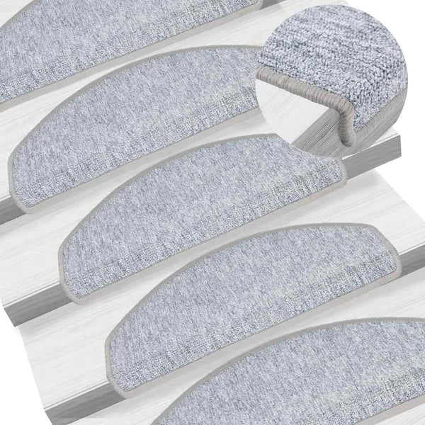 Hellgraue Stufenmatten Halbrund 65x24 cm, 30er Set