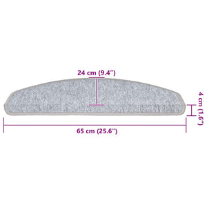 Hellgraue Stufenmatten Halbrund 65x24 cm, 30er Set