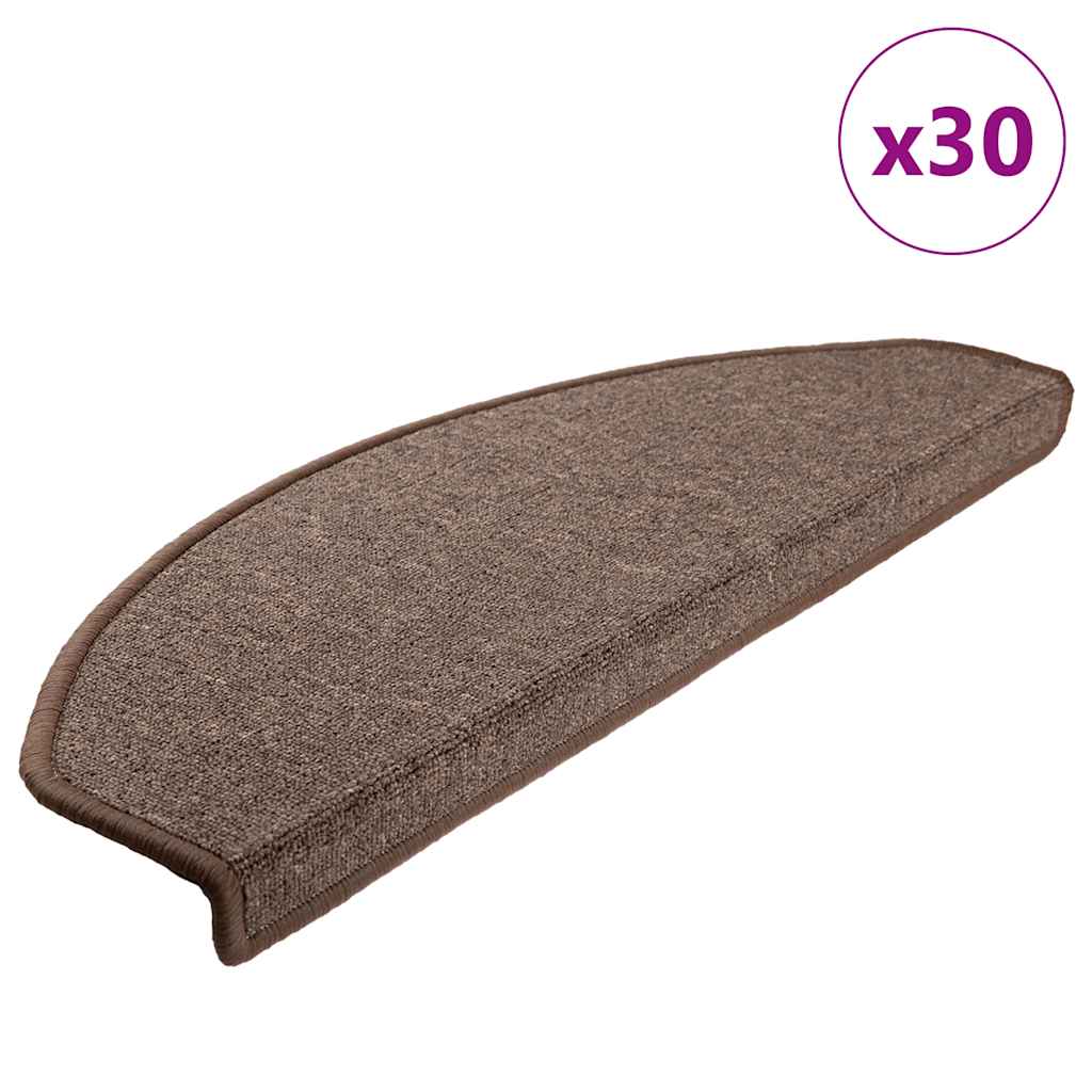 Kaffeebraune Stufenmatten Halbrund 65x24 cm, 30er Set