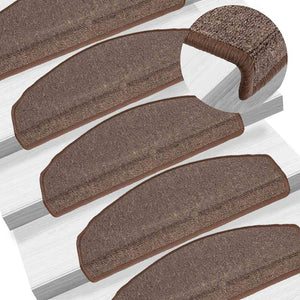 Kaffeebraune Stufenmatten Halbrund 65x24 cm, 30er Set
