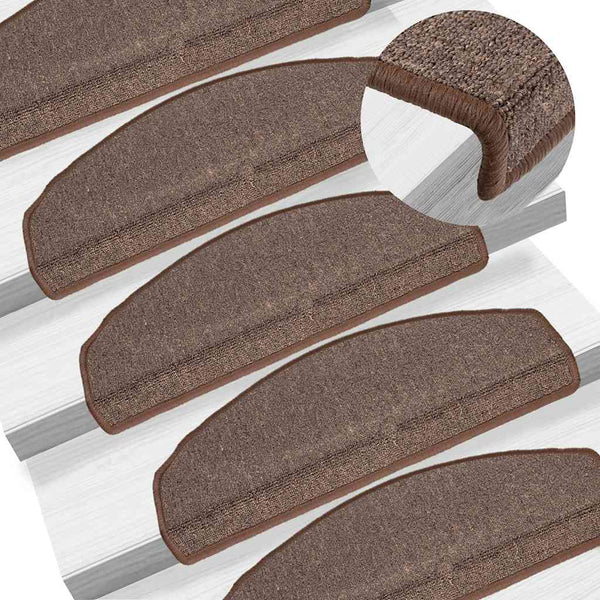 Kaffeebraune Stufenmatten Halbrund 65x24 cm, 30er Set