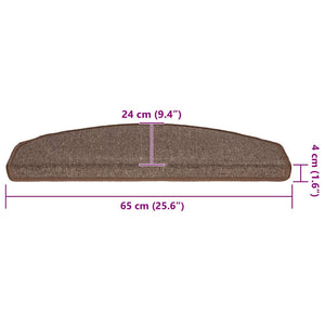 Kaffeebraune Stufenmatten Halbrund 65x24 cm, 30er Set