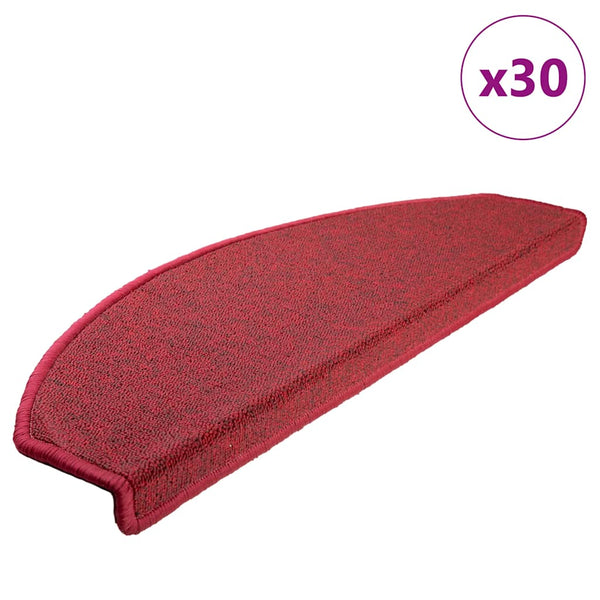 Rote Treppenmatten Halbrund 65x24 cm, 30er Set