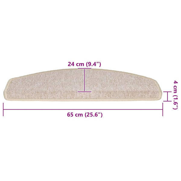 Stufenmatten Halbrund Taupe 65x24 cm, 30er Set