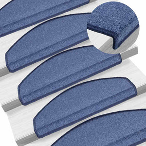 Blaue Stufenmatten Halbrund 65x24 cm, 30er Set