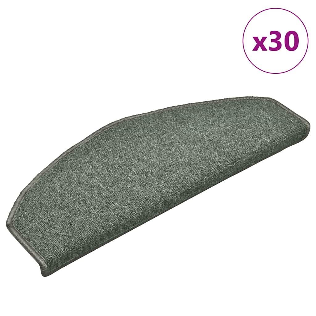 Dunkelgrüne Stufenmatten Halbrund 65x24cm 30er Set
